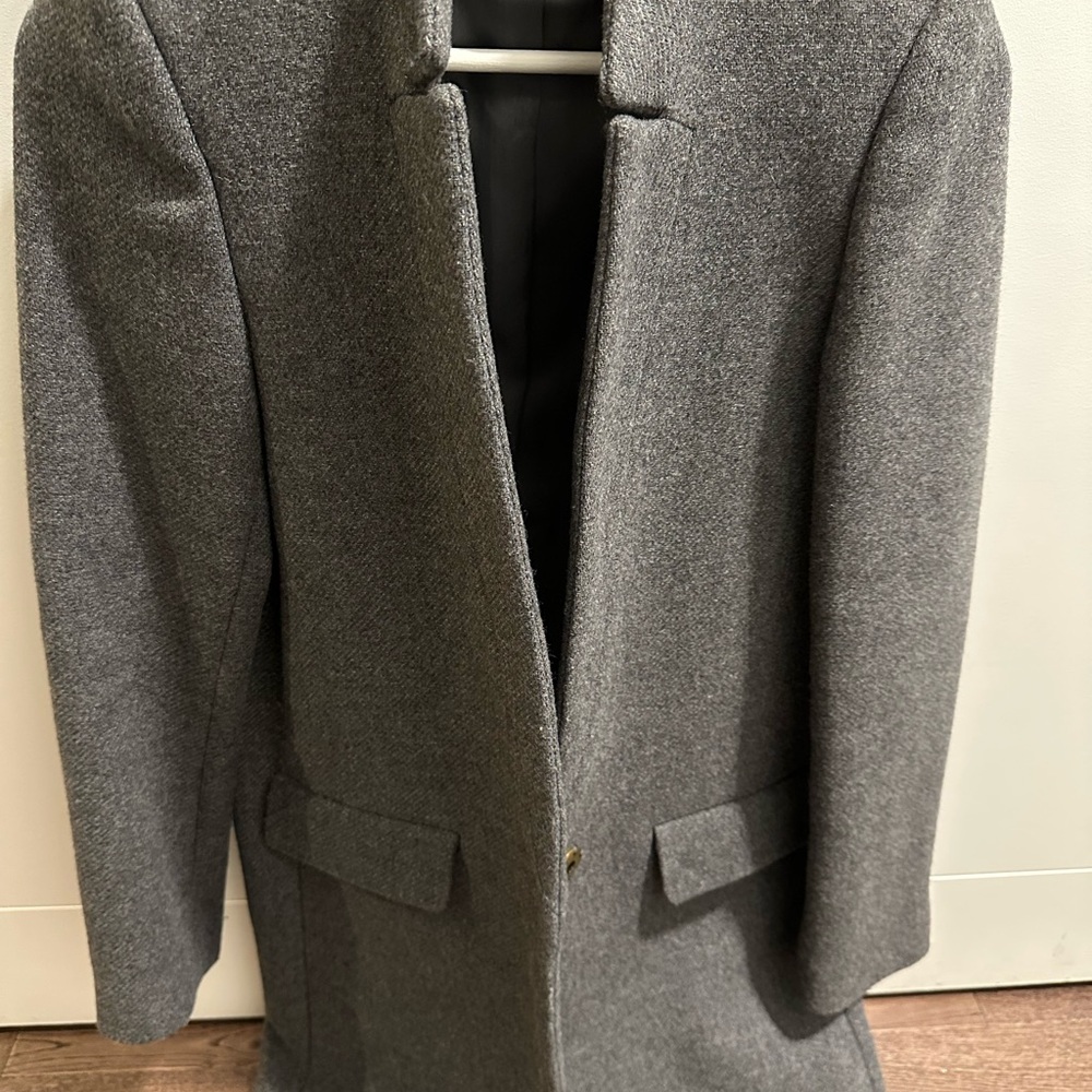 Gray Wool Blend Coat